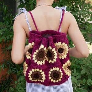Handmade one of a kind crochet Sunflower bag 🌻